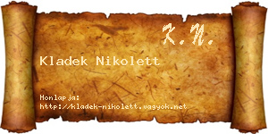 Kladek Nikolett névjegykártya